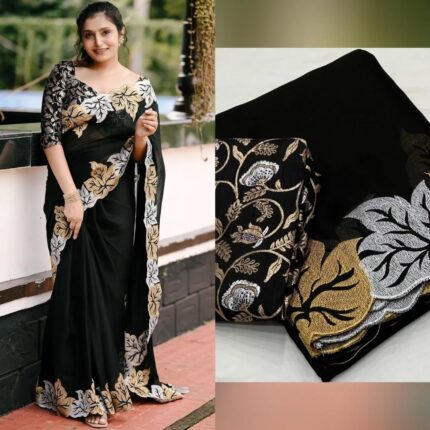 Indian premium soft Georgette quality embroidery work