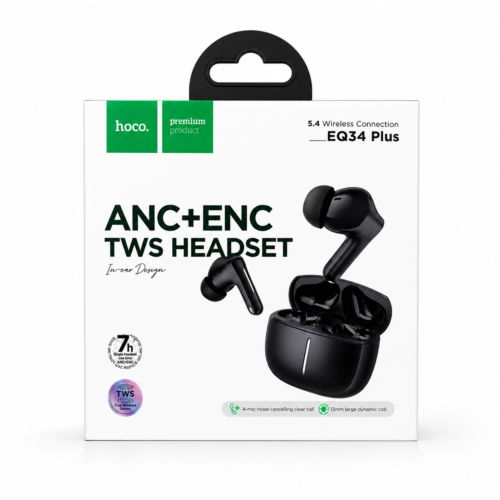 HOCO EQ34 Plus ANC+ENC TWS Wireless Earbuds with Bluetooth 5.4 and 28 Hours Battery Backup