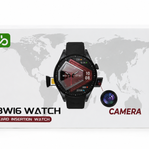 BWI6 Camera Smart Watch with SIM Card Support Black Color