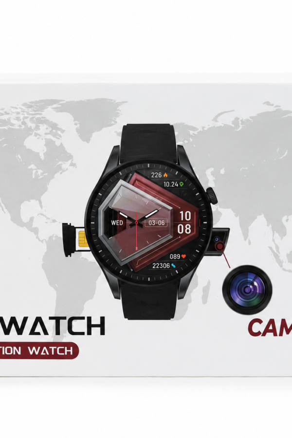 BWI6 Camera Smart Watch with SIM Card Support Black Color