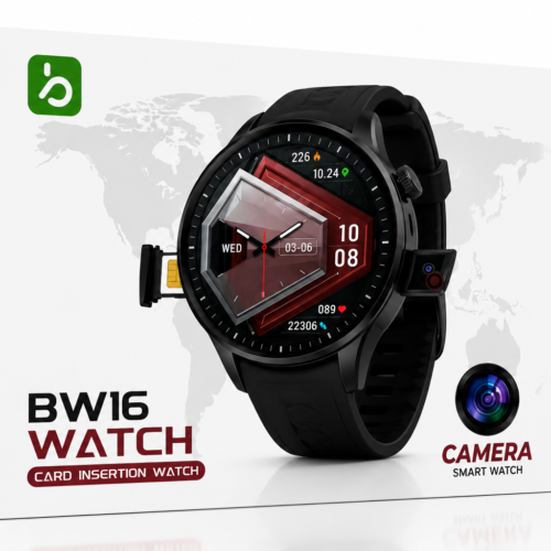 BWI6 Camera Smart Watch with Health Monitoring and SIM Card Support