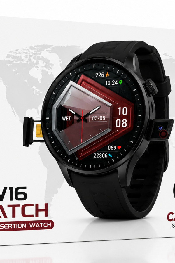 BWI6 Camera Smart Watch with Health Monitoring and SIM Card Support